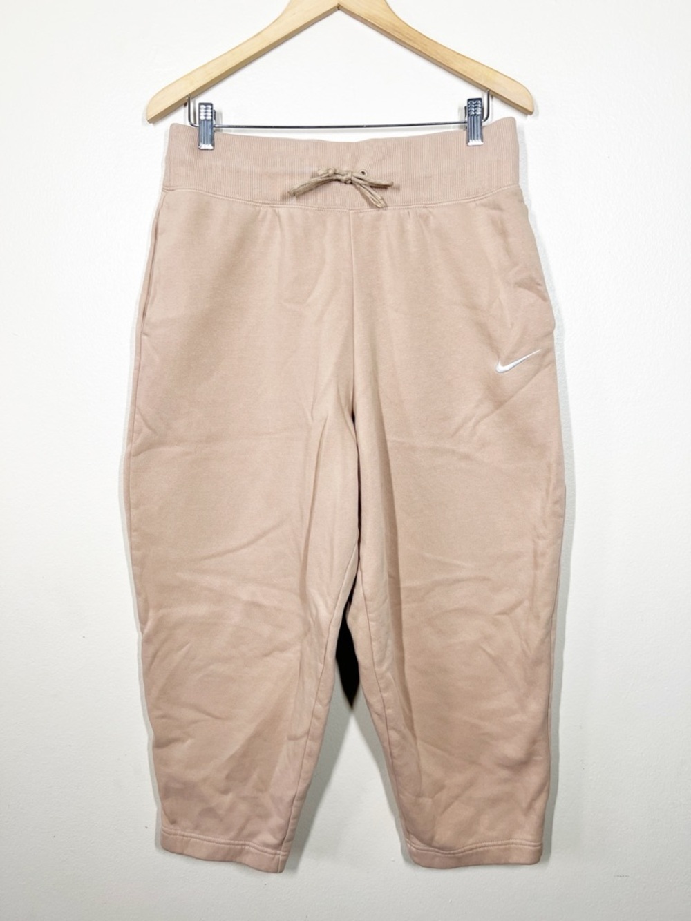 Nike Women's Sportswear Phoenix Fleece Curve Ankle Sweatpants Tan Size Large